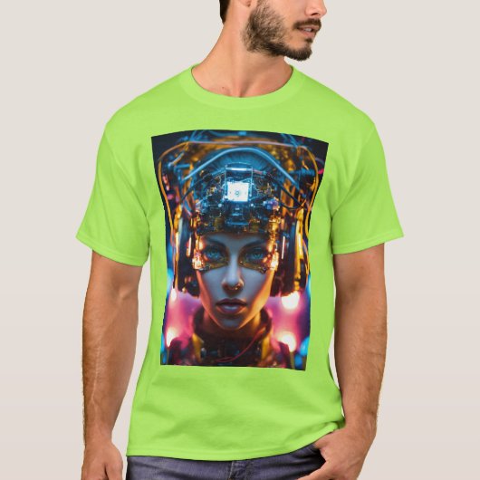 Cyberpunk Vision – 未来的&ハイテクTシャツ Tシャツ (正面)