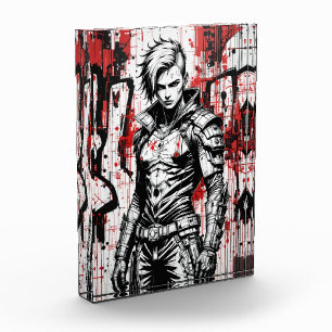 Cyberpunk Warrior Graffiti – フォトブロック