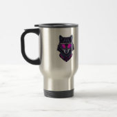 Cyberpunk Wolf Neon Art Personalizable Name Mug -  トラベルマグ (左)