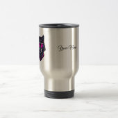 Cyberpunk Wolf Neon Art Personalizable Name Mug - トラベルマグ (中央)