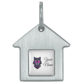 Cyberpunk Wolf Neon Art Personalizable Name Mug -  ペットネームタグ