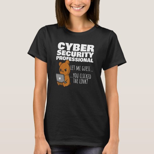Cybersecurity Infosecのリンクリックク Tシャツ (正面)