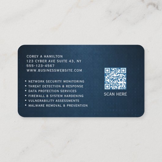 Cybersecurity Service Technician QR Code 名刺 (裏面)
