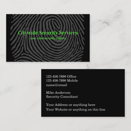 Cybersecurity Servicesの両面 名刺 (正面/裏面)