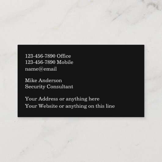 Cybersecurity Servicesの両面 名刺 (裏面)