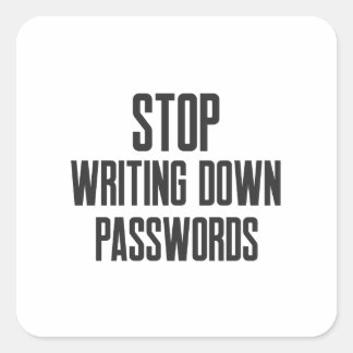 Cybersecurity STOP Writing Down Password スクエアシール