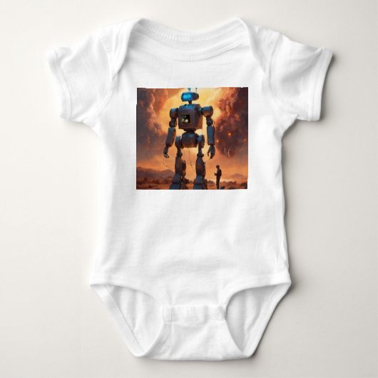 CyberTee Lab:ロボットはっきりした愛好家のためのデザイン ベビーボディスーツ (正面)