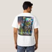 CyberTee Lab：ロボットはっきりした愛好家のためのデザイン Tシャツ (裏面フル)