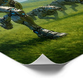 Cyborg and Robotic Wolves Running ポスター (角)