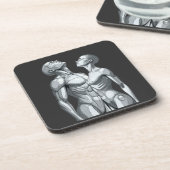 Cyborg Couple Square Hard Plastic Coasters コースター (左側)
