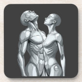 Cyborg Couple Square Hard Plastic Coasters コースター (正面)