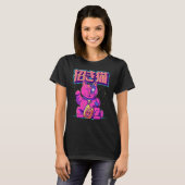 Cyborg Maneki Neko Cat 日本の Lucky Cat Cyber Ae Tシャツ (正面フル)