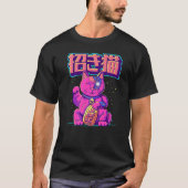 Cyborg Maneki Neko Cat Japanese Lucky Cat Cyber Ae Tシャツ (正面)