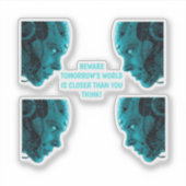 CYBORG ROBOTIC HEAD Sticker シール (正面)