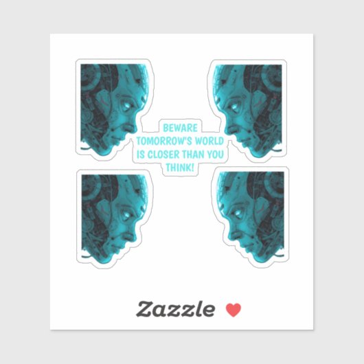 CYBORG ROBOTIC HEAD Sticker シール (シート)