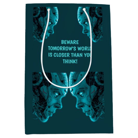 CYBORG ROBOTIC HEADCrew Socks ミディアムペーパーバッグ (正面)