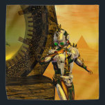 CYBORG TITAN, DESERT HYPERION Science Fictionサイエンス バンダナ<br><div class="desc">黄色芸術的、緑、茶色、白の鮮やかなSF映像。彼の反射クロムメタリックなキャラペ鮮やかースとHyperionからのタイタンのサイボーグは、ピラミッドと超現実的な環境で、熱い太陽、エジプトの風景に似た砂漠、3D映画Hyperion Worldからのアニメーションフレーム。</div>