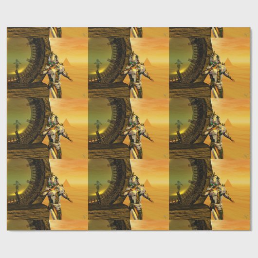 CYBORG TITAN, DESERT HYPERION Science Fictionサイエンス ラッピングペーパー (フラット)