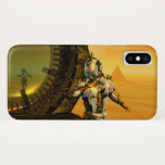 CYBORG TITAN, DESERT HYPERION Science Fictionサイエンス iPhone X ケース<br><div class="desc">黄色芸術的、緑、茶色、白の色でカラフルと明るいSF画像。彼の反射クロムメタリックなキャラペ鮮やかースとHyperionからのタイタンのサイボーグは、ピラミッドと超現実的な環境で、熱い太陽、エジプトの風景に似た砂漠、3D映画Hyperion Worldからのアニメーションフレーム。クリスマスや休日、特別な機会に贈る美しい贈り物でもある。</div>