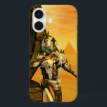 CYBORG TITAN, DESERT HYPERION Science Fictionサイエンス iPhone 16ケース<br><div class="desc">黄色芸術的、緑、茶色、白の色でカラフルと明るいSF画像。彼の反射クロムメタリックなキャラペ鮮やかースとHyperionからのタイタンのサイボーグは、ピラミッドと超現実的な環境で、熱い太陽、エジプトの風景に似た砂漠、3D映画Hyperion Worldからのアニメーションフレーム。クリスマスや休日、特別な機会に贈る美しい贈り物でもある。</div>