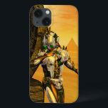 CYBORG TITAN, DESERT HYPERION Science Fictionサイエンス iPhone 13ケース<br><div class="desc">黄色芸術的、緑、茶色、白の色でカラフルと明るいSF画像。彼の反射クロムメタリックなキャラペ鮮やかースとHyperionからのタイタンのサイボーグは、ピラミッドと超現実的な環境で、熱い太陽、エジプトの風景に似た砂漠、3D映画Hyperion Worldからのアニメーションフレーム。クリスマスや休日、特別な機会に贈る美しい贈り物でもある。</div>