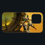 CYBORG TITAN, DESERT HYPERION Science Fictionサイエンス iPhone 13 Proケース<br><div class="desc">黄色芸術的、緑、茶色、白の色でカラフルと明るいSF画像。彼の反射クロムメタリックなキャラペ鮮やかースとHyperionからのタイタンのサイボーグは、ピラミッドと超現実的な環境で、熱い太陽、エジプトの風景に似た砂漠、3D映画Hyperion Worldからのアニメーションフレーム。クリスマスや休日、特別な機会に贈る美しい贈り物でもある。</div>