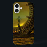 CYBORG TITAN, DESERT HYPERION Science Fictionサイエンス iPhone 16 Plusケース<br><div class="desc">黄色芸術的、緑、茶色、白の色でカラフルと明るいSF画像。彼の反射クロムメタリックなキャラペ鮮やかースとHyperionからのタイタンのサイボーグは、ピラミッドと超現実的な環境で、熱い太陽、エジプトの風景に似た砂漠、3D映画Hyperion Worldからのアニメーションフレーム。</div>