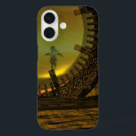 CYBORG TITAN, DESERT HYPERION Science Fictionサイエンス iPhone 16ケース<br><div class="desc">黄色芸術的、緑、茶色、白の色でカラフルと明るいSF画像。彼の反射クロムメタリックなキャラペ鮮やかースとHyperionからのタイタンのサイボーグは、ピラミッドと超現実的な環境で、熱い太陽、エジプトの風景に似た砂漠、3D映画Hyperion Worldからのアニメーションフレーム。</div>