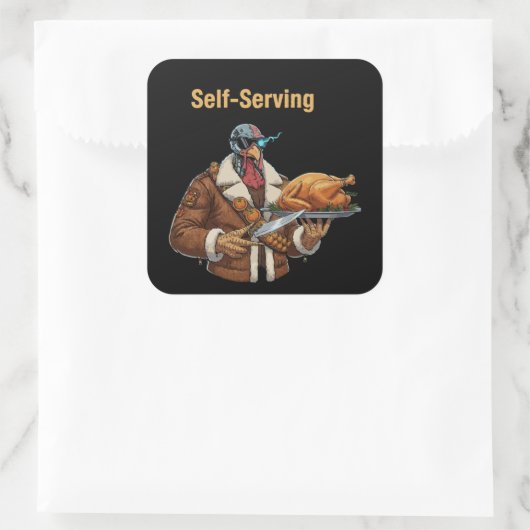  Cyborg Turkey's Thanksgiving Revenge スクエアシール (バッグ)