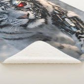 Cyborg white tiger Sherpa blanket cybernetic wildl シェルパブランケット (3/4)