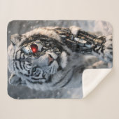 Cyborg white tiger Sherpa blanket cybernetic wildl シェルパブランケット (正面(横))