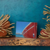 Cycladesのミコノス港にある魚釣りボート フォトプラーク (側面)