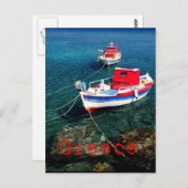 Cycladesの魚釣りボート ポストカード (正面/裏面)