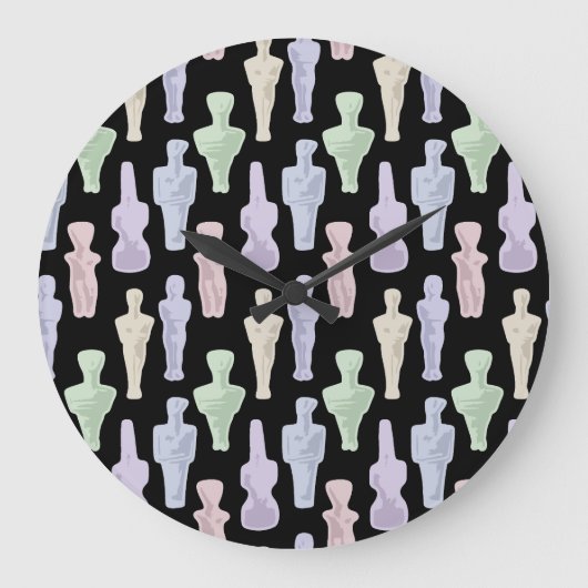 Cycladic Figurines ラージ壁時計 (正面)