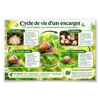 cycle de vie d'un escargot   フォトプリント           