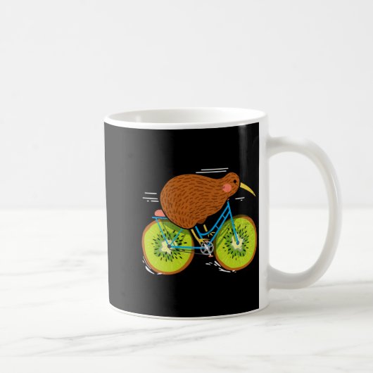 Cycle New Zealand Funny Kiwi On A Bicycle Design I コーヒーマグカップ (右)