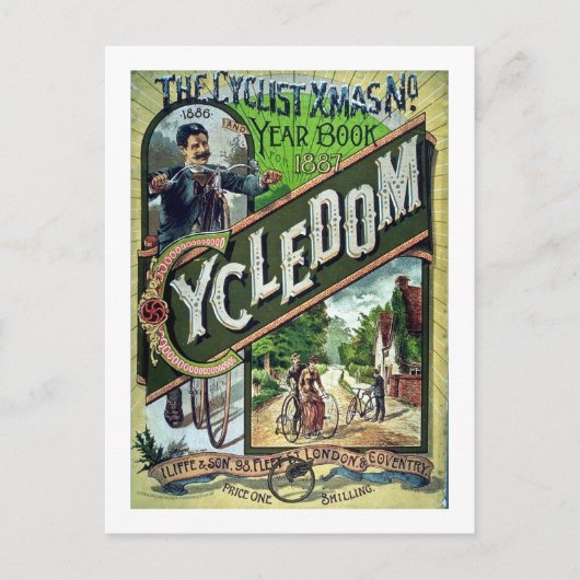 Cycledomヴィンテージ1886カタログクリスマス シーズンポストカード (正面)