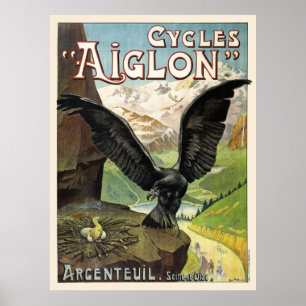 Cycles Aiglon Vintage Advertising Poster France ポスター