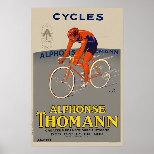 Cycles Alphonse Thomann Bicycle Poster ポスター (正面)