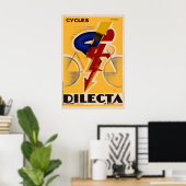 Cycles Dilecta Vintage Art Deco Bicycle Poster ポスター (ホームオフィス)