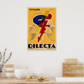 Cycles Dilecta Vintage Art Deco Bicycle Poster ポスター (キッチン)