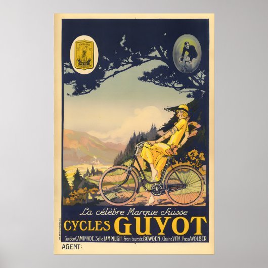 Cycles Guyot ビンテージ自転車ポスター ポスター (正面)