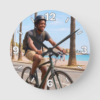 Cycling Beach Bicycle Ride Outdoor Vacation Decor ラウンド壁時計