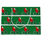 Cycling Bicycle Christmas Holiday ラージペーパーバッグ (正面)