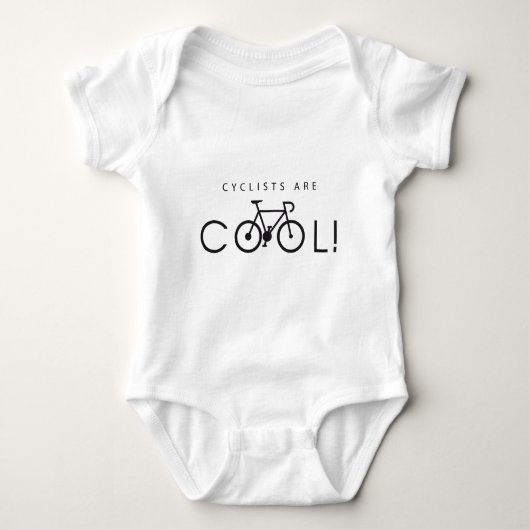 Cycling Biking Bicycle is cool ベビーボディスーツ (正面)
