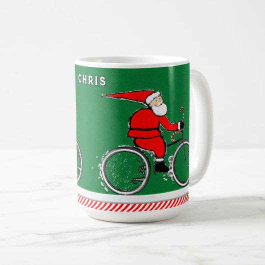 Cycling Christmas Holiday コーヒーマグカップ (正面右)