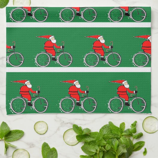 Cycling Christmas Kitchen Towel キッチンタオル (折り畳み)