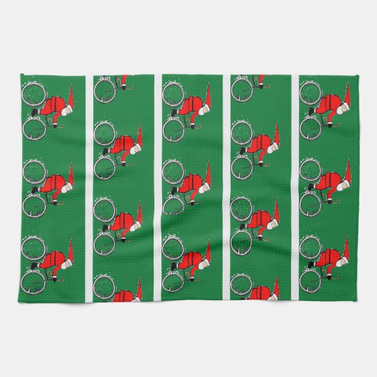 Cycling Christmas Kitchen Towel キッチンタオル (横)