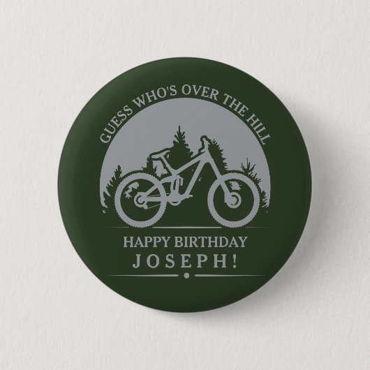 Cycling Cyclist Happy Birthday Personalized 缶バッジ (正面)