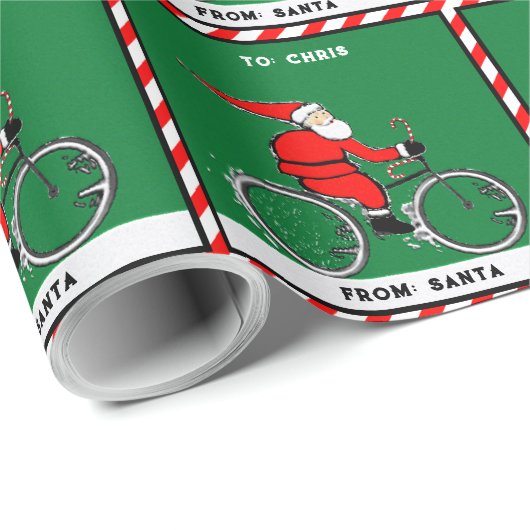 Cycling Cyclist Holiday Gift ラッピングペーパー (ロールコーナー)